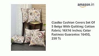 Buy Clasiko Cushion Covers Set of 5 Beige with Quilting